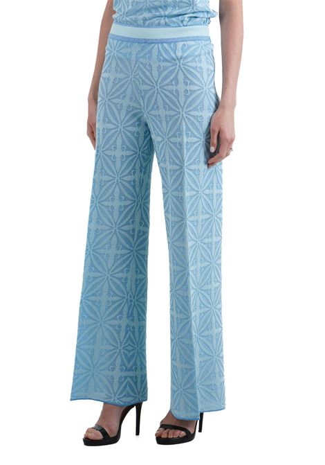 Pantalone wide leg disegno maiolica jacquard 3D CIRCUS HOTEL | Pantaloni | H5SN04JOK01